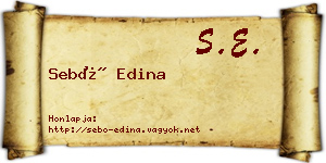 Sebő Edina névjegykártya